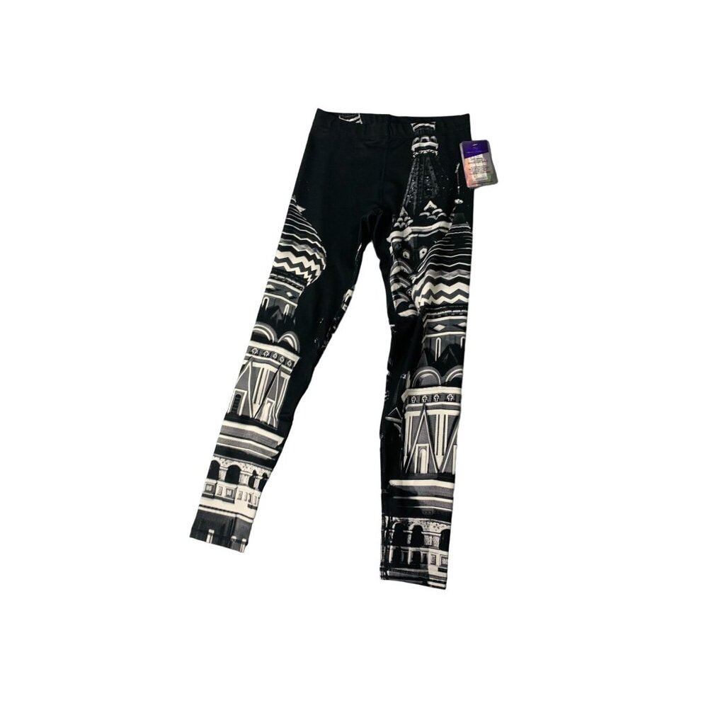 New Threads 4 Thought Womens Size Small Black White Legging Pants Stretch Breath